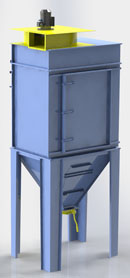 Воздушный картриджный фильтр с импульсной продувкой Mini-8000-вент, встроенный вентилятор